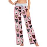 Calças De Pijama Anyangquji Pitbull Heads Dog Women S De Poliéster