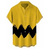 Camisa De Boliche Ybhuo Com Estampa Listrada De Desenho Animado Retrô Dos Anos 60 Para Homens