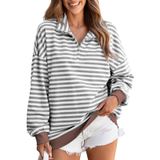 Moletom Evaless, Roupas De Outono Para Mulheres, Cinza Listrado 2024