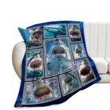 Cobertor De Lã De Pelúcia Aconchegante Baegopa Shark 50x40 Polegadas