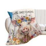 Cobertor Citari Funny Pig Farm Animal Para Meninas, Mulheres E Homens