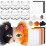 Kit Diy De Máscara Therian Seenelling Blank Cat Com Feltro E Pele Sintética