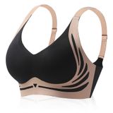 Sutiã Fhteco Smoothing Anti Flacidez Wireless Push Up, Totalmente Preto