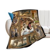 Cobertor Baegopa Leopard Cheetah Print Flanela Fleece 125x100cm