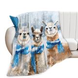 Cobertor Citari Alpacas Winter Snow Decor Flannel 125x100cm