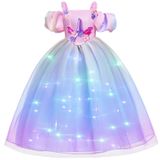 Vestido De Princesa Minetom Para Meninas De 5 A 6 Anos Com Led