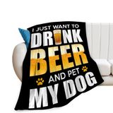 Presentes Engraçados De Cerveja Throw Blanket Citari E Cerveja Para Cães 50x40