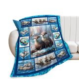 Cobertor Yowecso Otter Super Soft Warm Fluffy Flanela 125x100cm