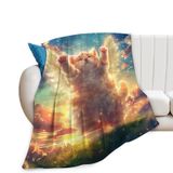 Cobertor Yowecso Super Soft Warm Fluffy Flannel Cat Cloud Wings