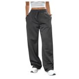 Calça De Moletom Soly Hux Para Menina, Reta, Larga, Cinza Escuro, 10y