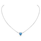 Colar: Chicsilver, Prata Esterlina 925, Azul, Topázio, Safira