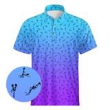 Camisa Polo De Golfe Lxopogk Bluish Violet Para Desempenho Masculino