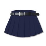 Saia Sangtree Plissada, Casual, Fivela, Cintura Elástica, Azul Marinho