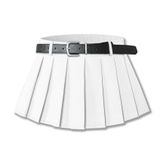 Saia Sangtree Plissada Mini Branca Para Mulheres Tamanho 2gg