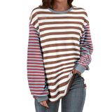 Camisetas Femininas Grandes De Patchwork Y2k Da Blencot Com Listras Azuis