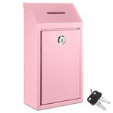Caixa De Doação Yaocom Metal Collection Caixa Com Fechadura Rosa 26x14,5 X 7,5 Cm
