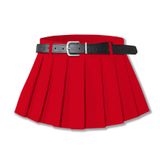 Saia Sangtree Plissada Casual Com Fivela Elástica, Cintura Vermelha
