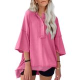 Camiseta Feminina Shewin, Moda Grande, 2024, Gola Henley