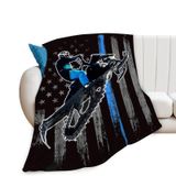 Cobertor Golakra Snowmobile American Flag Flannel Fleece 50x4