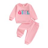 Roupa: Moletom E Calça Bordados Sayoo Baby Birthday Girl