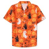 Camisa Sangtree Hawaiian Casual De Manga Curta Para Meninos Laranja 7-8y