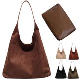 Bolsa De Camurça, Sacola Para Mulheres, Bolsa Marrom De Camurça Sintética E Desleixada