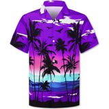 Camisa Cromoncent Boys Hawaiian De Manga Curta Aloha Purple 13-14y