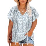 Blusa Feminina Eytino Plus Size Estampada Boho Com Decote Em V, Chiffon 2x