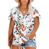 Blusa Feminina Eytino Plus Size Chiffon Boho Floral 4x Branca