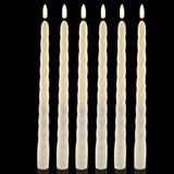 Velas Cônicas Sem Chama Evisinh Evisinh, Conjunto De 6 Marfim