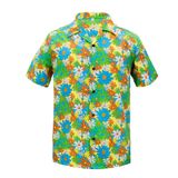 Camisa Zando Disco 70s Para Homens Com Botões E Manga Curta Floral