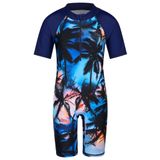 Roupa De Banho Tfjh E De Manga Curta Para Meninos Com Proteção Solar 50+ Preta 128/134