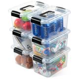Caixas De Armazenamento De Plástico Neatjelai Com Tampas, 6 Pacotes Transparentes De 28 L