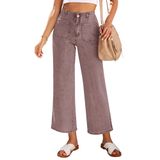 Crop Jeans Lookbookstore Feminina Marrom-noz Tamanho Gg