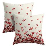 Conjunto De Fronhas Granbey Dia Dos Namorados 50x50cm Algodão-linho