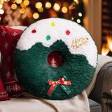Almofadas Cyditan Em Forma De Guirlanda De Natal, 40 Cm, Branco, Verde