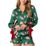 Pijama Feminino Yiulangde Quebra-nozes De Natal, Seda E Cetim