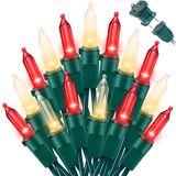 Luzes De Corda Led Lamphome 100 Mini Vermelhas E Brancas Quentes