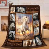Cobertor De Lã De Flanela Beynepe Horse 100x125cm