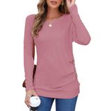Blusa Túnica Molerani Feminina Casual De Manga Comprida Rosa