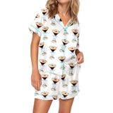 Pijama Yiulangde Silk Satin Martini Bow, 2 Peças Para Mulheres
