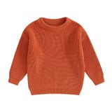 Suéter Qmlyev, Recém-nascido, Bebê, Menina, Menino, Tricotado Laranja 4-5y