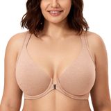 Sutiã Feminino Calvena Com Fecho Frontal Racerback 44b Oatmeal