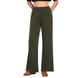 Calças Grapent Flowy Para Mulheres, Roupas De Inverno, Tamanho Grande, Verde