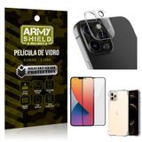 Kit Película de Câmera iPhone 12 Pro Max 6.7 + Película 3D + Capa Anti Impacto - Armyshield