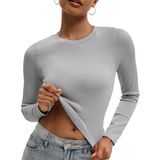 Camisa De Manga Comprida Musemake 2024, Outono, Gola Redonda, Curta, Blusa Feminina