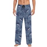 Calça De Pijama Feminina Anyangquji Azul Claro Starry Whale Sharks