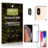 Kit Película de Câmera iPhone XS 5.8 + Película 3D + Capa Anti Impacto - Armyshield