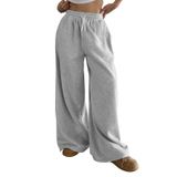 Calça De Moletom Feminina Com Forro De Lã Hesayep, Folgada, Cinza, Tamanho M