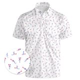 Camisa Polo De Golfe Lxopogk De Manga Curta Para Homens Branca